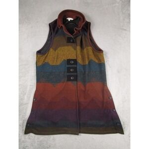 John Mark Top Womens‎ Small Striped Sleeveless Button Modern Preppy